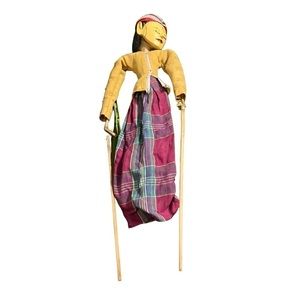 ANTIQUE Asian Wood Puppet Doll